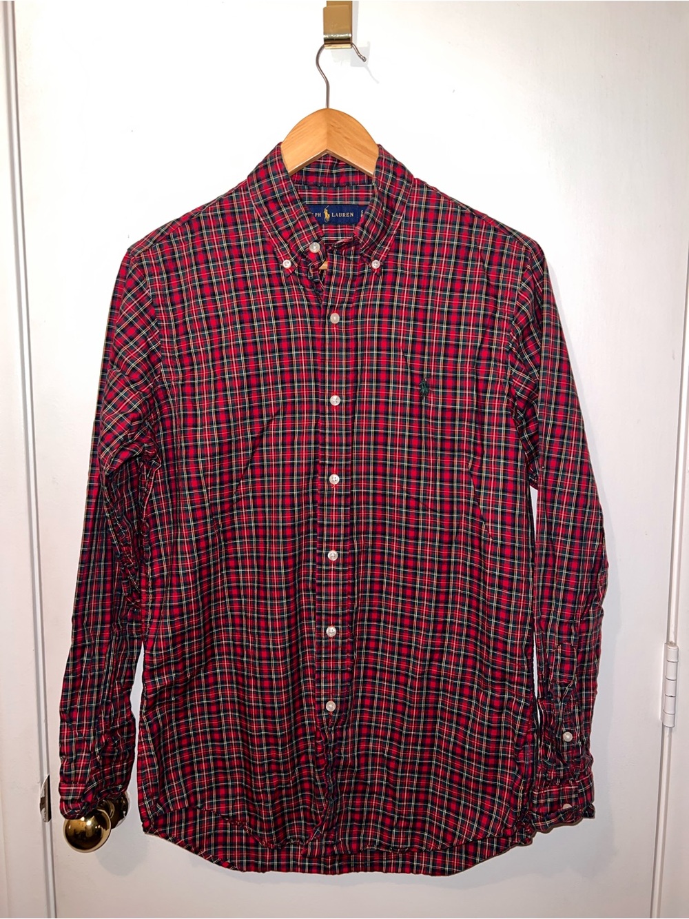 Ralph Lauren Red & Green Plaid Button-Down Shirt